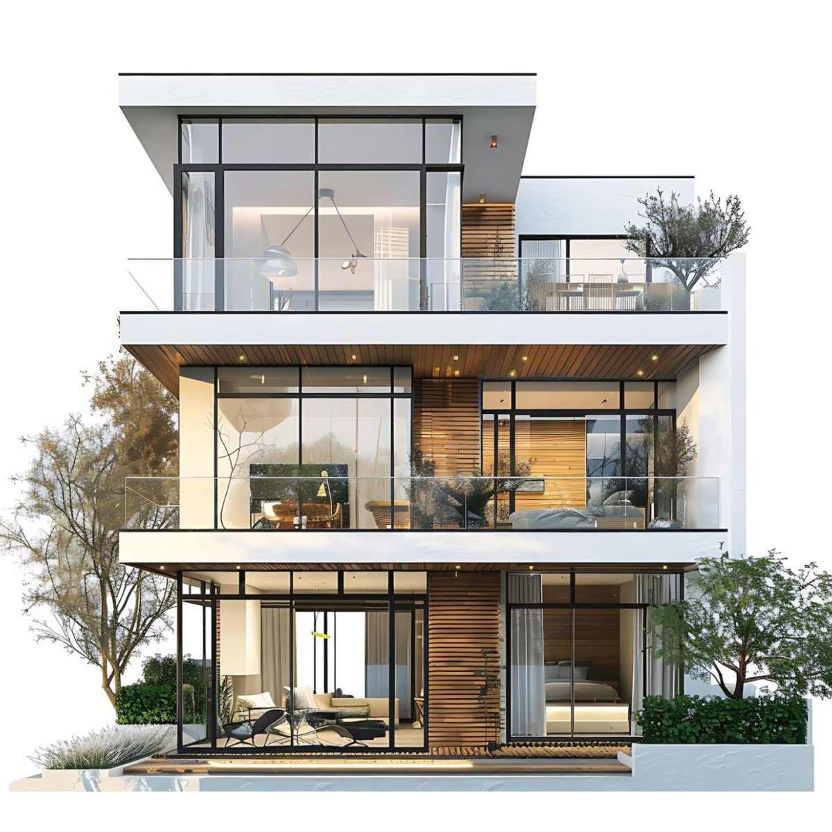 modern-house-with-white-balcony-large-glass-windows-surrounded-by-green-trees-white-chair_1203177-163